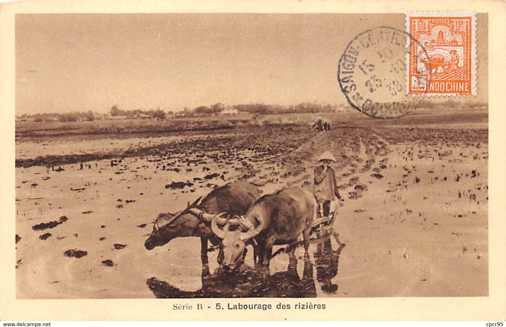 Viet Nam.n°57695.labourage Ddes Rizières.carte Maximum - Vietnam