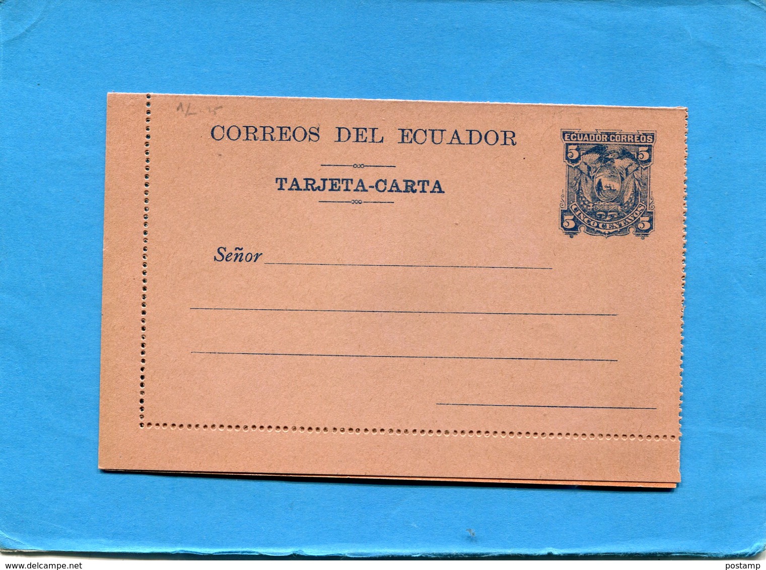 EQUATEUR-carte Lettrebrun Clair  Neuve-*entier Postal Stationnery- 1895-5 Bleu  Armoiries - Equateur