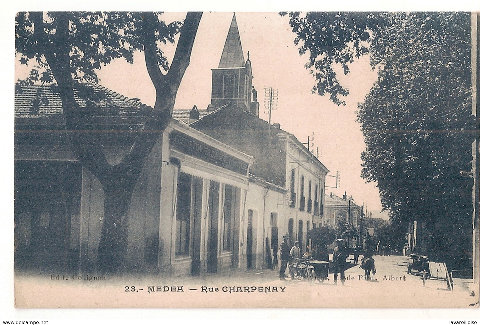 CPA ALGERIE MEDEA RUE CHARPENAY SCENE DE VIE ANIMEE RARE BELLE CARTE !! - Médéa