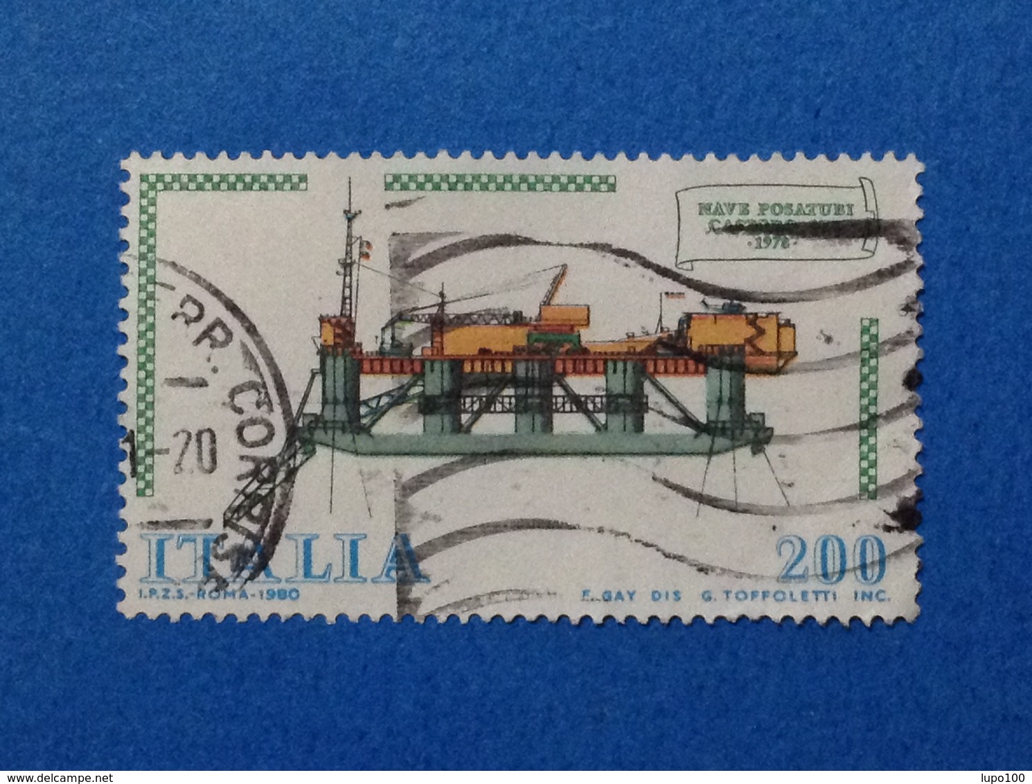 1980 ITALIA FRANCOBOLLO USATO STAMP USED NAVI NAVE POSATUBI CASTRO SEI - 1971-80: Usati