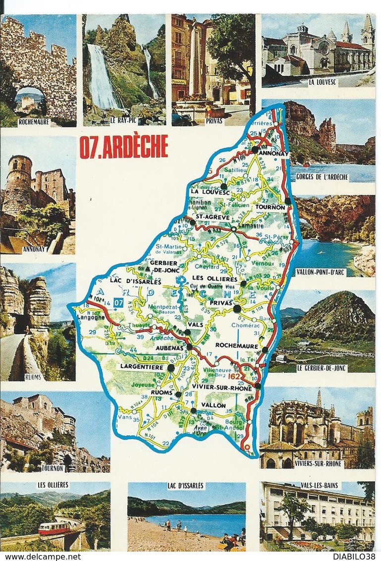 ***   ARDÈCHE   (  MULTI VUES  ) - Cartes Géographiques