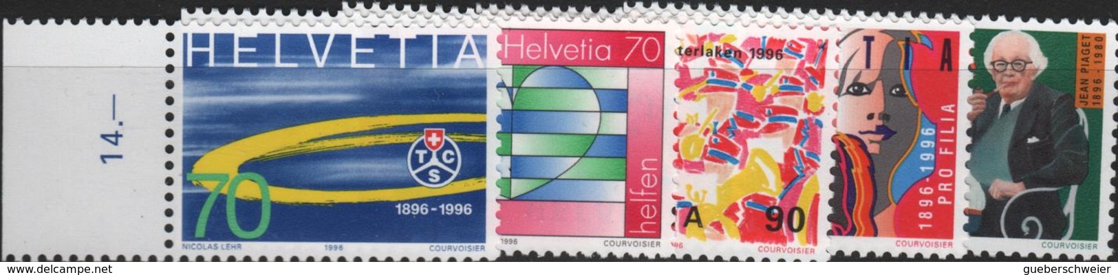 Lot de timbres de Suisse neufs** avec séries complètes, blocs de 4 et coins datés à - 40% de la faciale