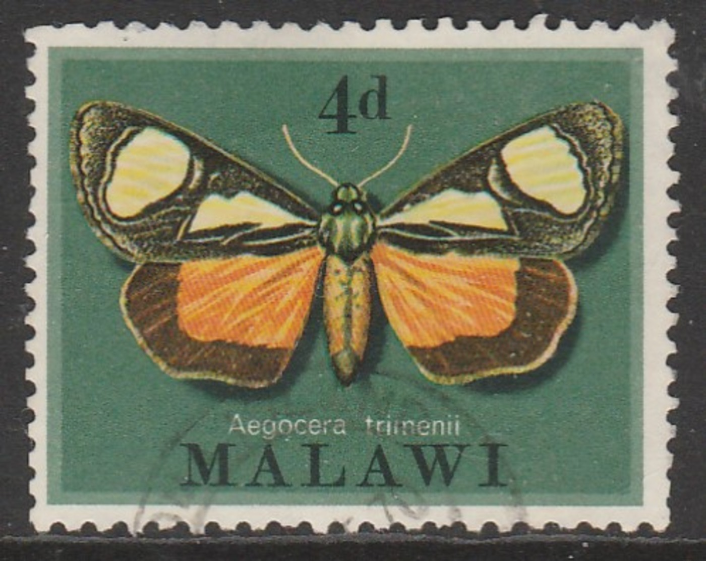 Malawi 1970 Moths 4 P Multicoloured SW 134 O Used - Malawi (1964-...)