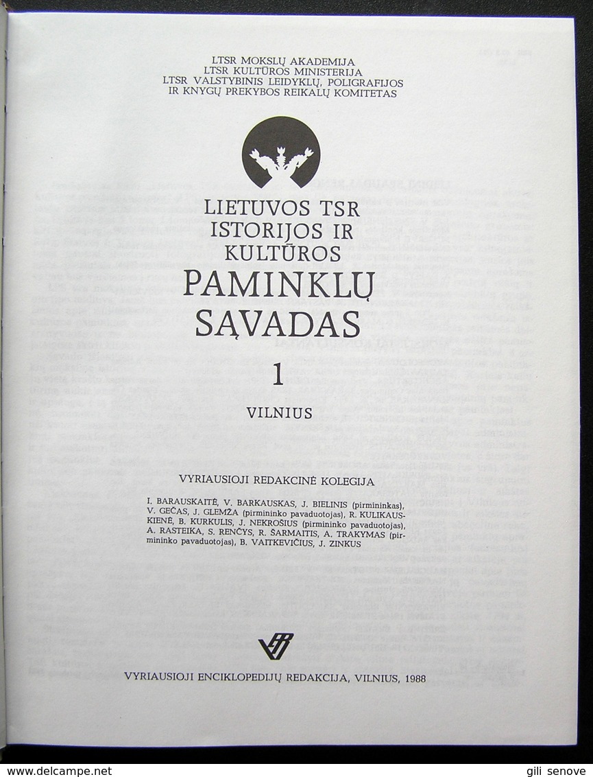 Lithuanian Book / Cultural Monuments Of Lithuania / Paminklų Sąvadas 1988 - Cultural