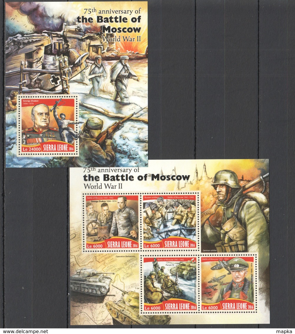 WW563 2016 SIERRA LEONE 75TH ANNIVERSARY OF THE BATTLE OF MOSCOW KB+BL MNH - Seconda Guerra Mondiale