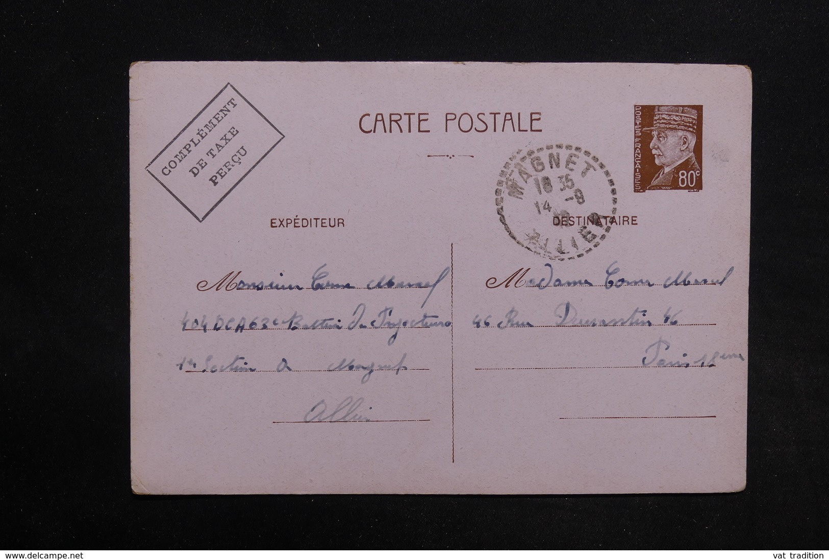 FRANCE - Entier Postal Type Pétain De Magnet Pour Paris En 1942 - L 30782 - Cartes Postales Types Et TSC (avant 1995)