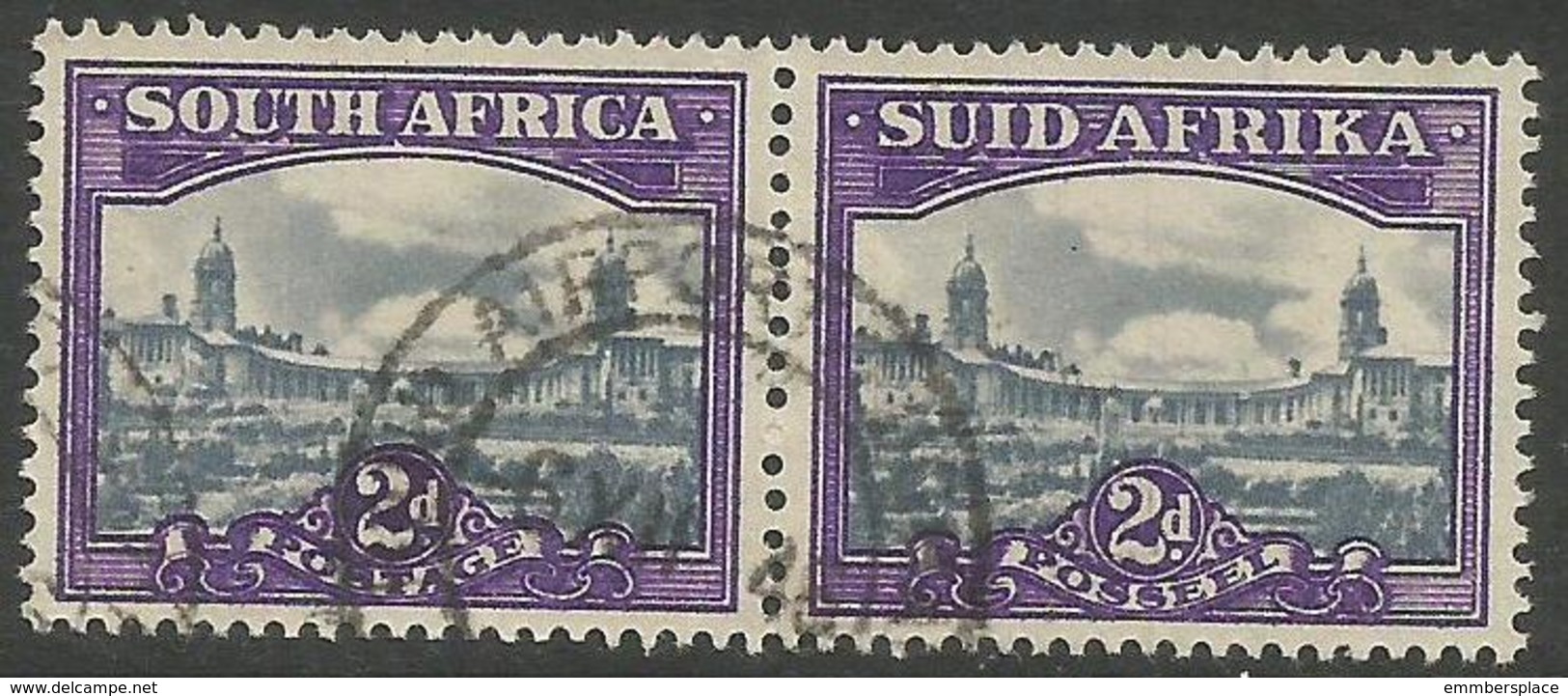 South Africa - 1946 Government Buildings 2d  Pair Used    SG 107a   Sc 55 - Used Stamps