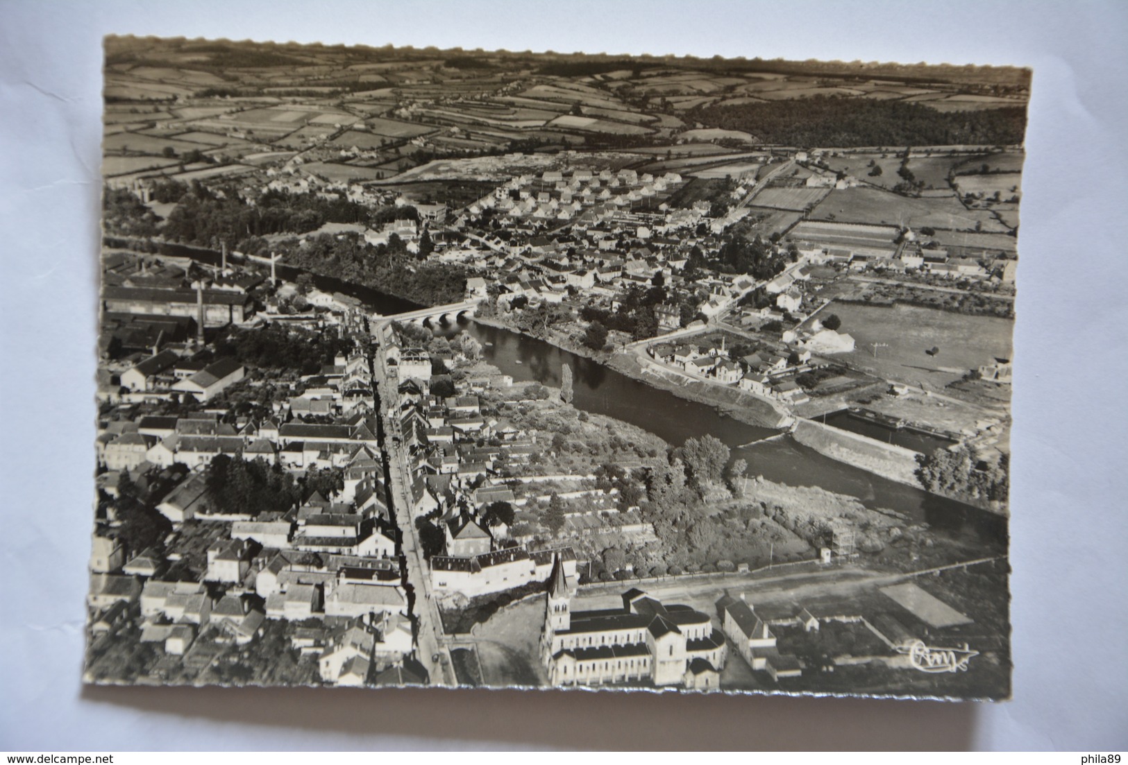 GUEUGNON- Vue Generale Aerienne Et L'arroux - Gueugnon