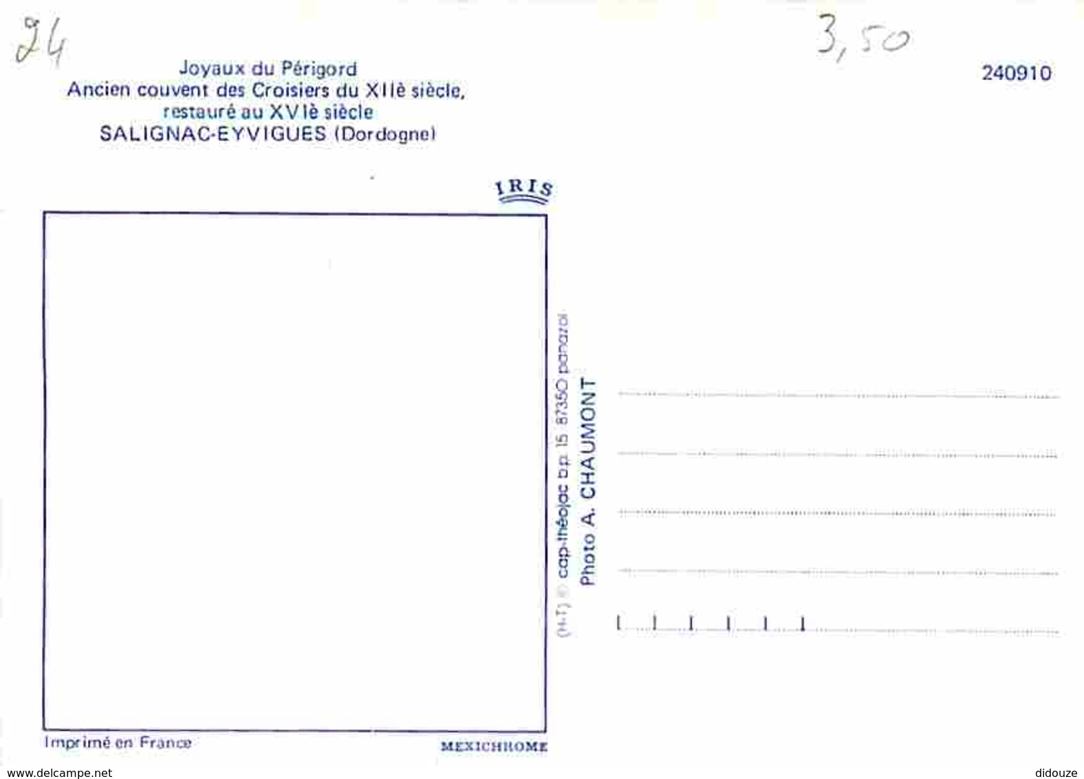 24 - Salignac Eyvigues - Ancien Couvent Des Croisiers Du XIIe Siècle - Carte Neuve - Voir Scans Recto-Verso - Andere & Zonder Classificatie