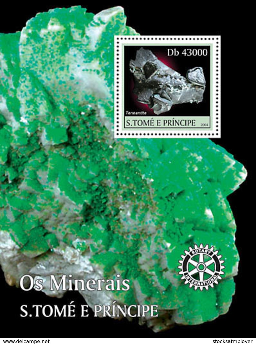 Sao Tome 2004 Minerals  ,rotary Logo - Sao Tome Et Principe