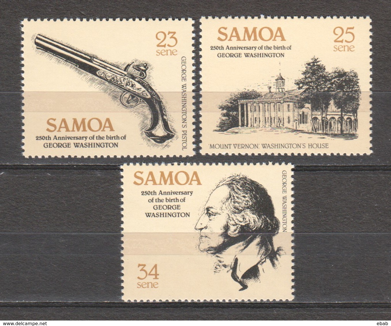 Samoa 1982 Mi 473-475 MNH GEORGE WASHINGTION - George Washington