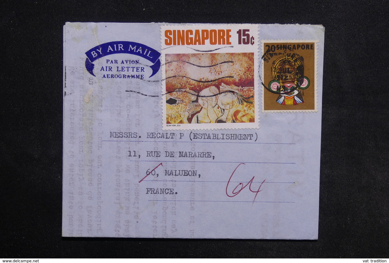SINGAPOUR  - Aérogramme Pour La France En 1972 - L 30810 - Singapour (1959-...)