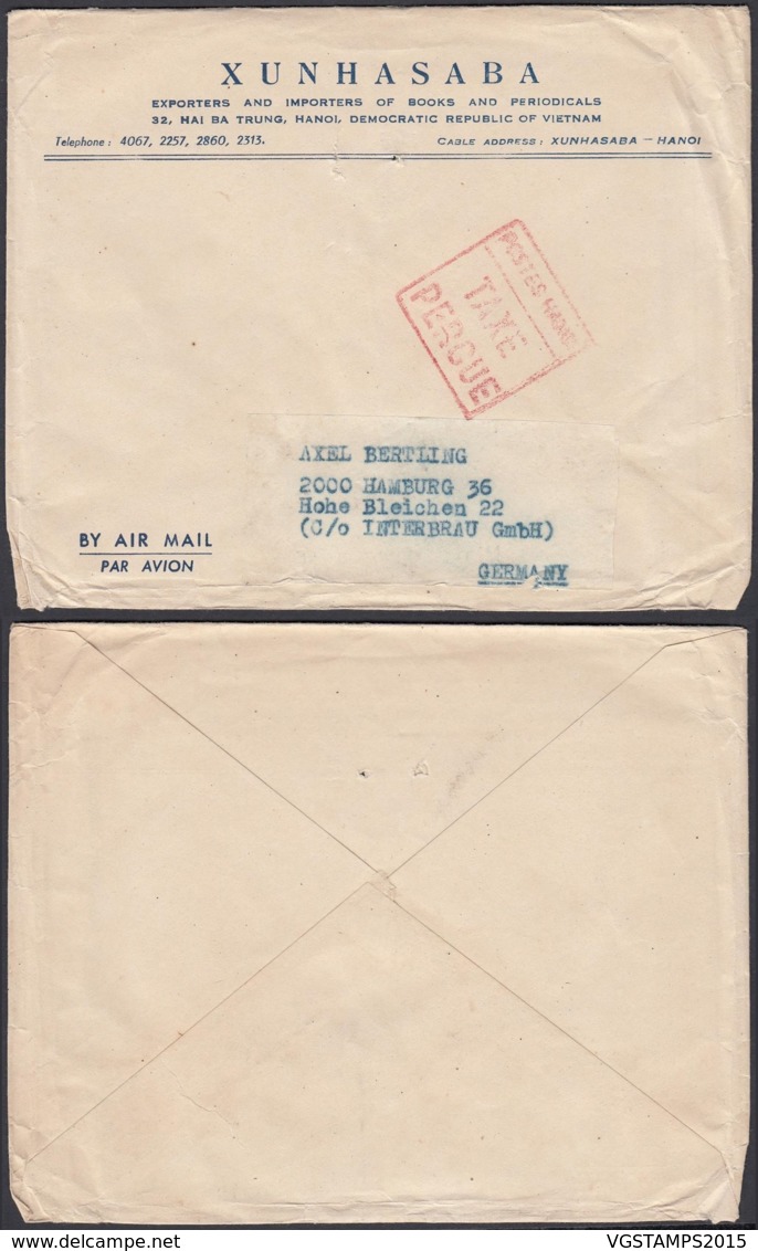 Vietnam 1955- Lettre Pour L'allemagne Cachet Rouge " Postes Hanoi " (BE) DC 3377 - Vietnam