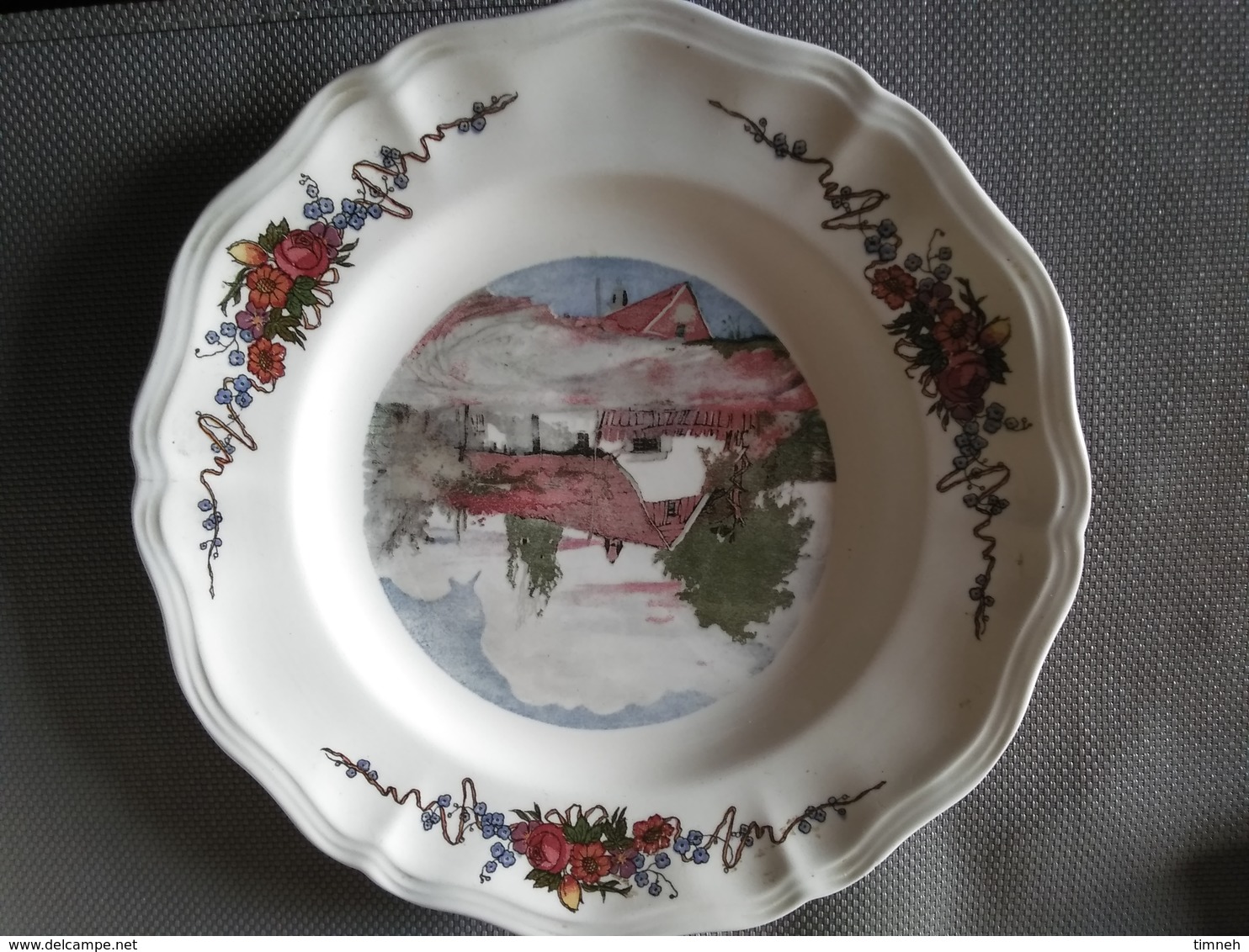 HENRI LOUX - SARREGUEMINES OBERNAI ALSACE - ASSIETTE PLATE  N°7 - VIEILLE FERME - Sarreguemines (FRA)