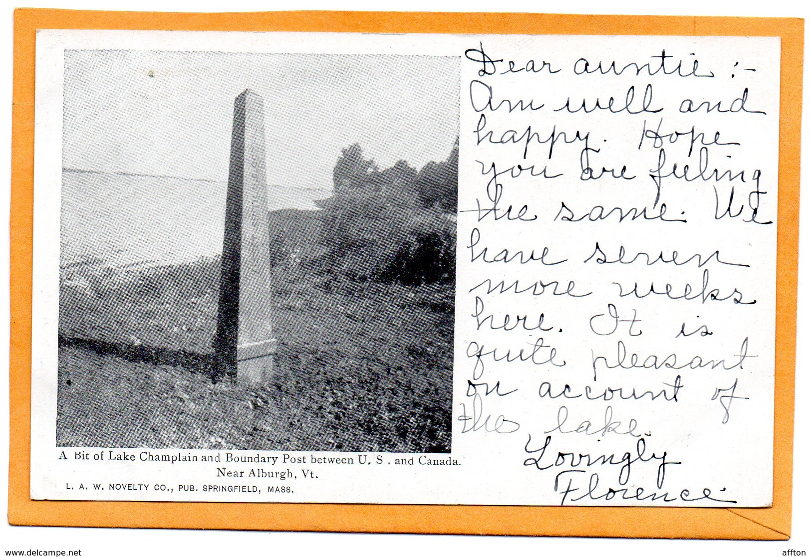 Alburgh VT 1907 Postcard - Burlington