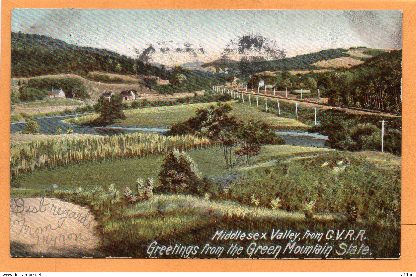 Middlesex Valley Railroad VT 1907 Postcard - Rutland