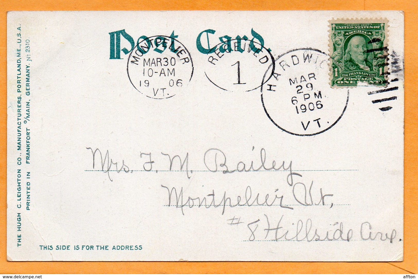 Bellows Falls Railroad VT 1907 Postcard - Rutland