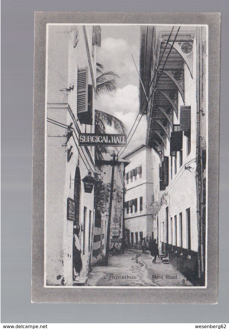 TANZANIA  Zanzibar Main Road Ca 1920 OLD POSTCARD - Tanzania