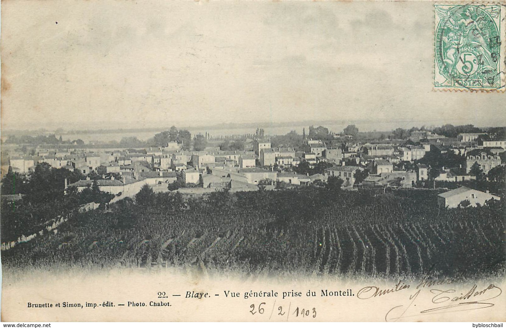 CPA 33 Gironde BLAYE Vue Générale Prise Du Monteil - Blaye