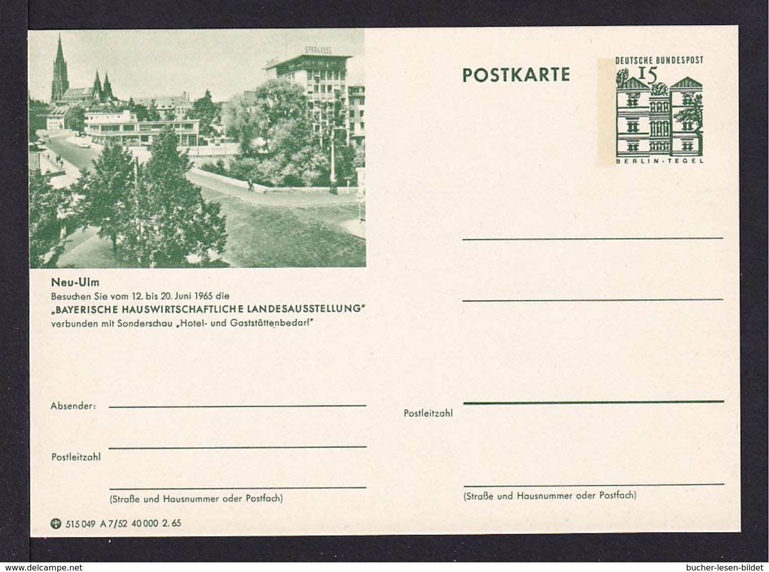 Bund P 86 A 7/52 Neu-Ulm  Ungebraucht - Cartes Postales Illustrées - Neuves