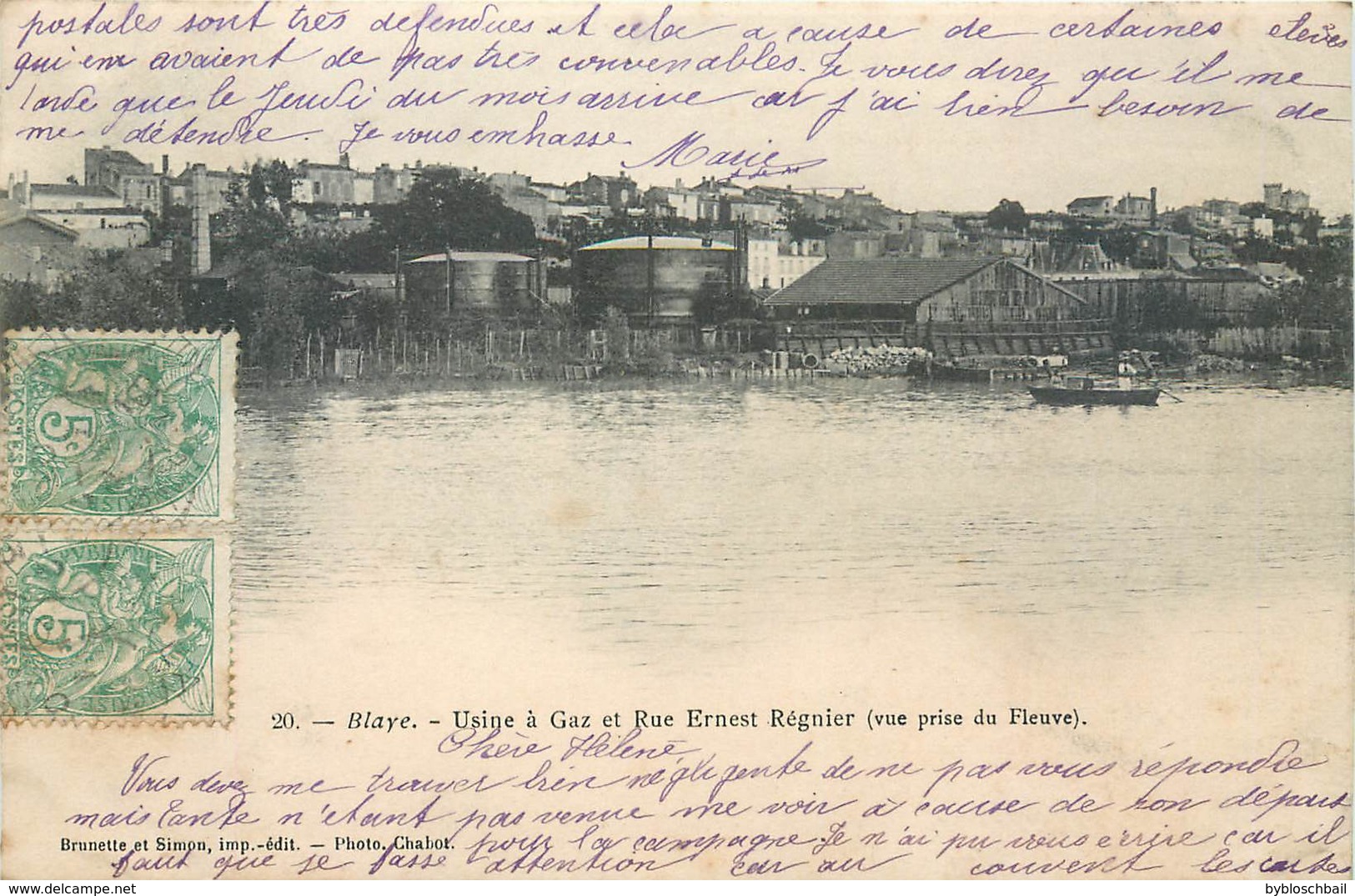 CPA 33 Gironde BLAYE Usine à Gaz Et Rue Ernest Régnier (vue Prise Du Fleuve) - Blaye