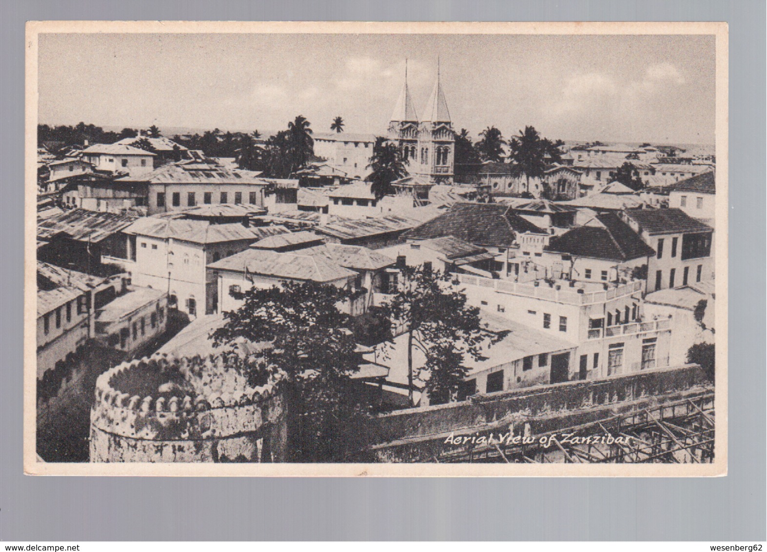 TANZANIA Aerial View Of Zanzibar Ca 1920 OLD POSTCARD - Tanzania