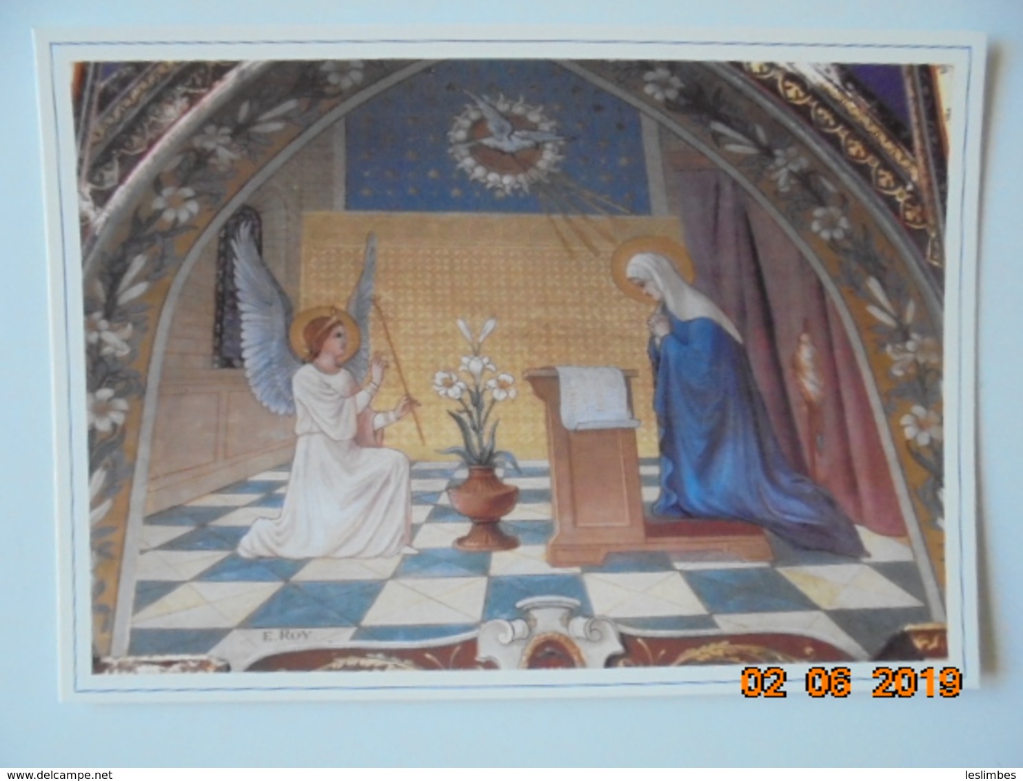 Paroisse Ste Marie Des Olonnes. Eglise Notre Dame De Bon Port. Fresque De L'Annonciation. E. Roy, 1913. Chapelle - Paintings