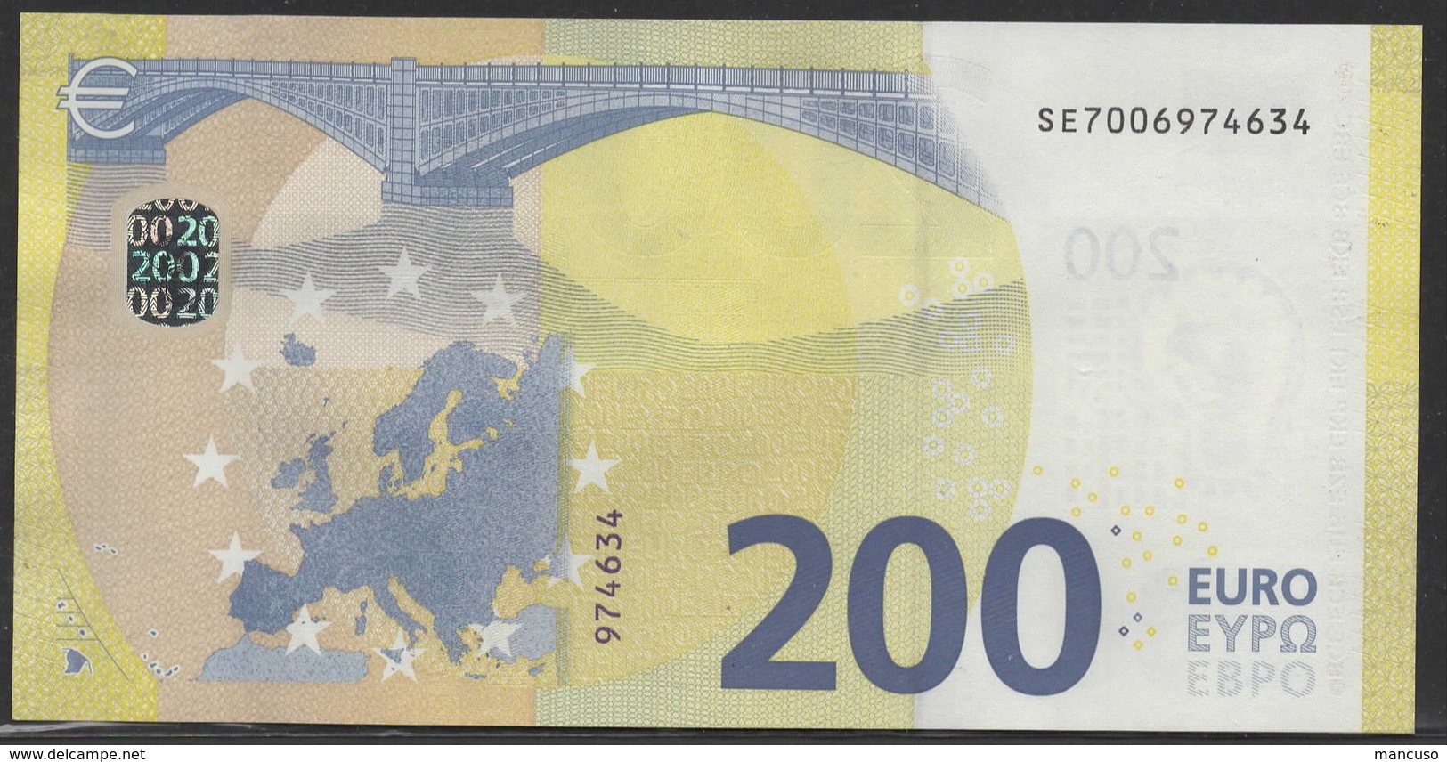 ITALIA € 200 S004 DRAGHI   UNC - 200 Euro