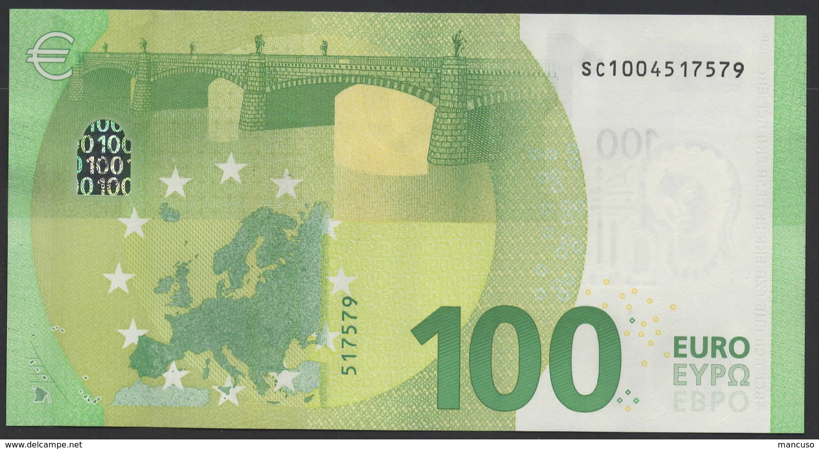 ITALIA € 100 SC S002 "00" -  DRAGHI  UNC - 100 Euro