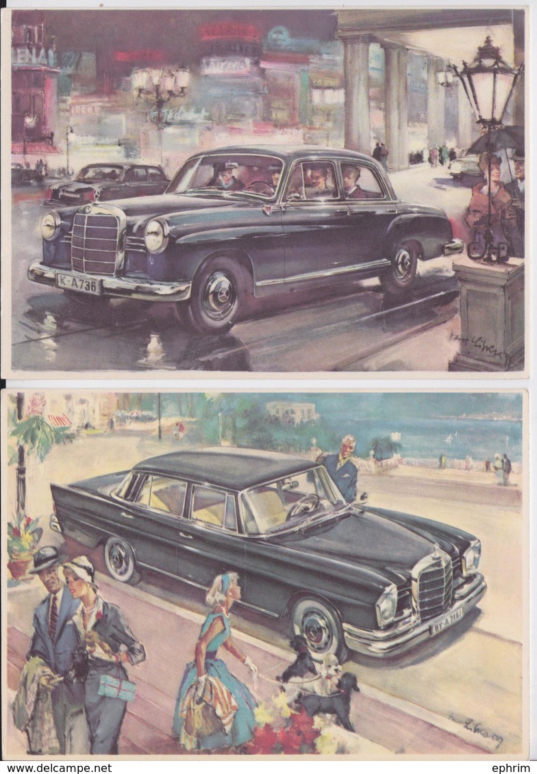 MERCEDES-BENZ - Lot De 6 Cartes Postales Publicitaires - Publicité - Advertising Postcard - Passenger Cars