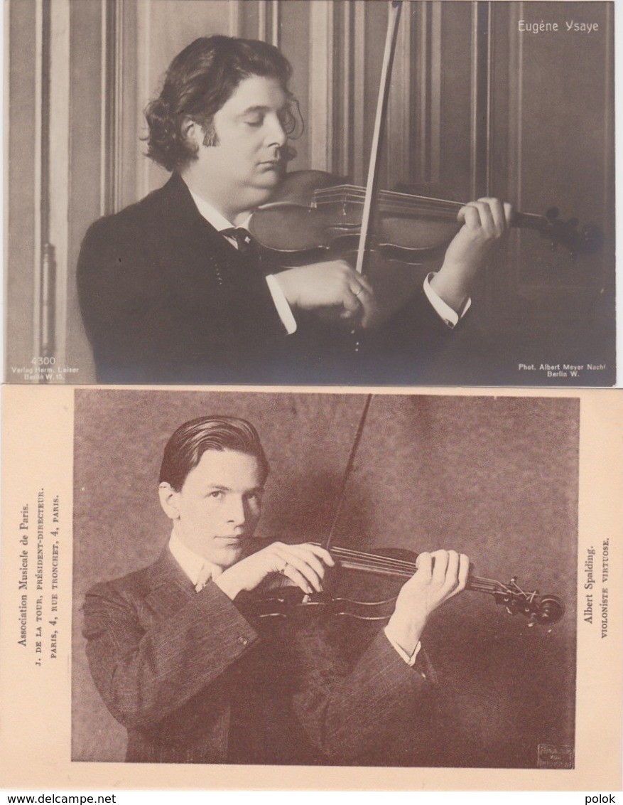 Bt - Lot De 5 Cpa Violonistes : KUBELIK, PAGANINI, YSAYE, SPALDING - Sänger Und Musikanten