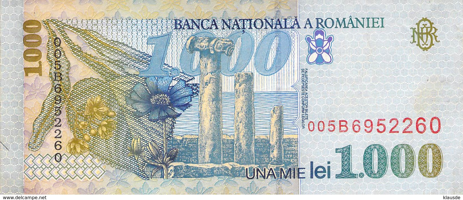 1000 Lei Rumänien 1998 VF/F (III) - Rumänien