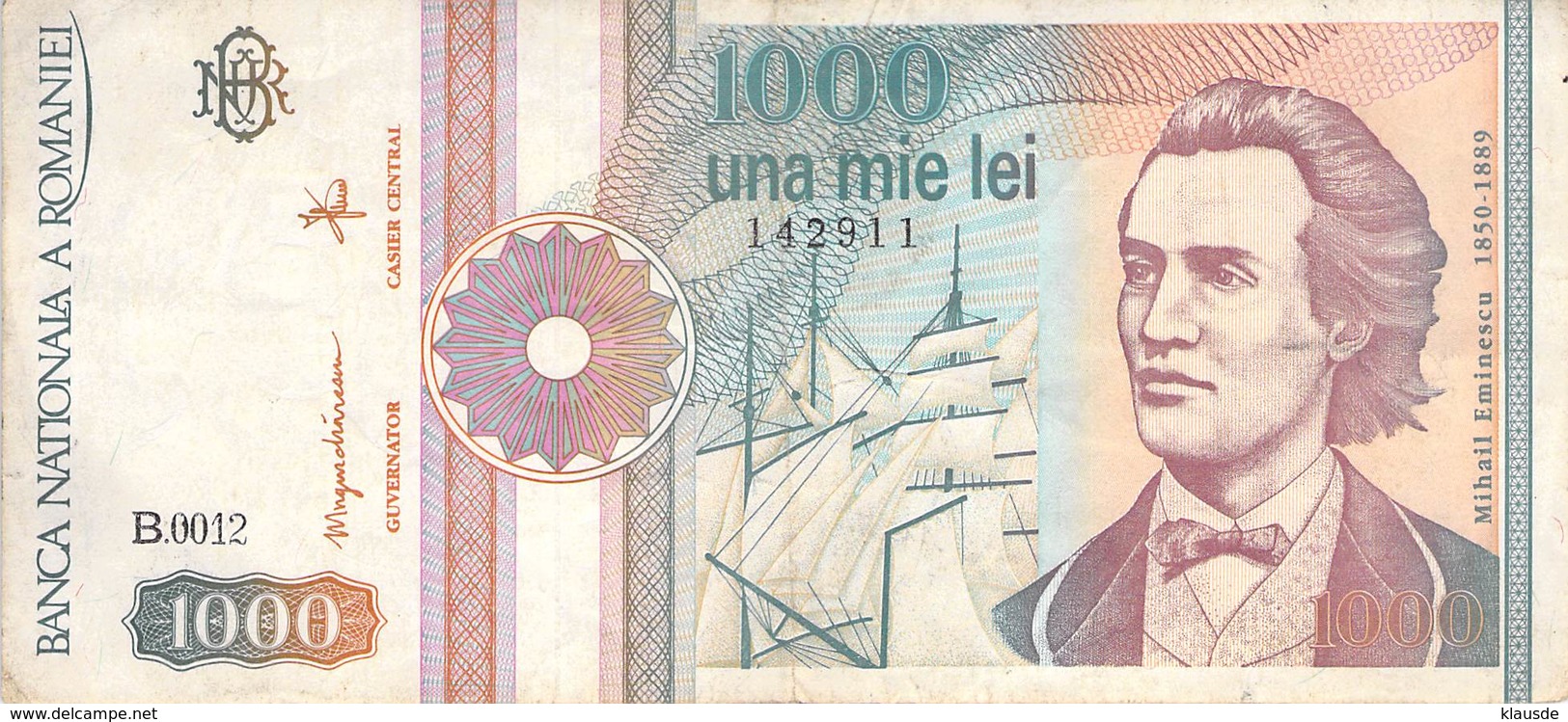 1000 Lei Rumänien 1991 VF/F (III) - Rumänien