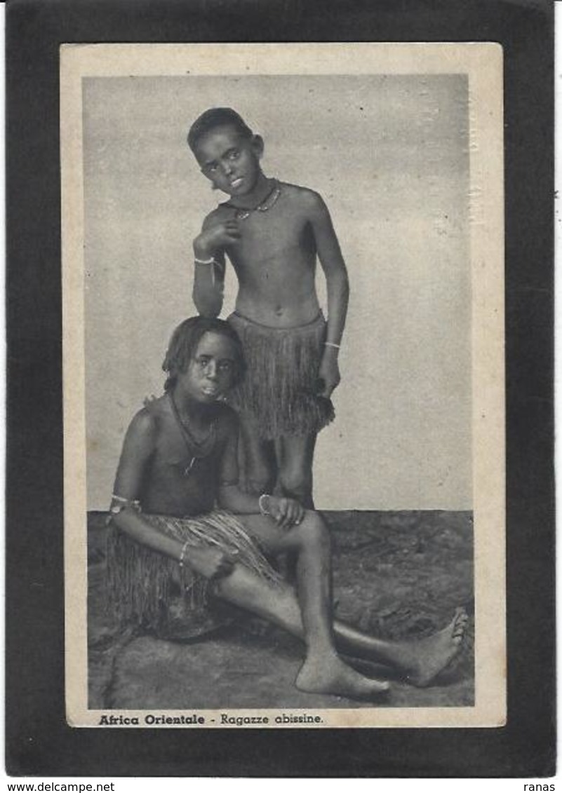 CPA Ethiopie Ethiopia Ethnic Afrique Noire Type Carte Abyssinie Non Circulé Jeunes Filles Nues Nude - Etiopia