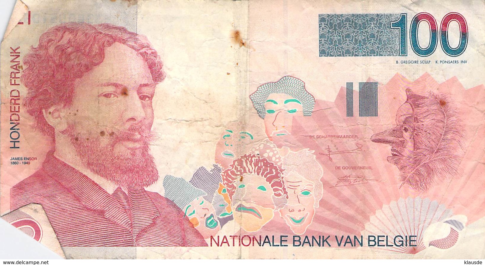 100 Franc Belgien 1968 VG/G (IV) - 100 Francs