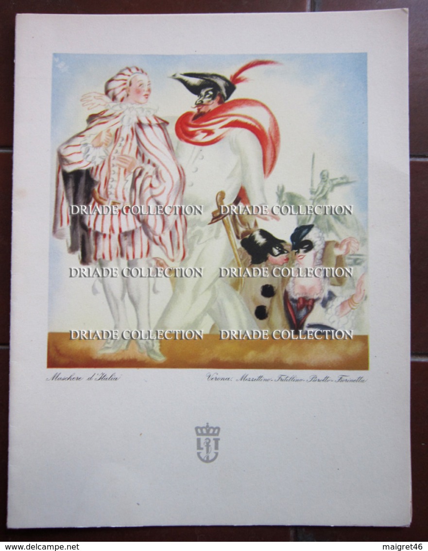 MENU ITALIA LLOYD TRIESTINO ADRIATICA TIRRENIA MOTONAVE EUROPA ANNO 1953 MASCHERE DI VERONA ILLUSTRATORE VENEZIANI - Menu