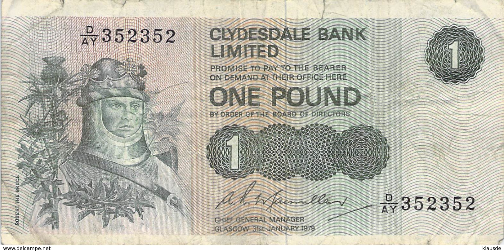 One Pound Schottland 1979  VF/F (III) - 1 Pound