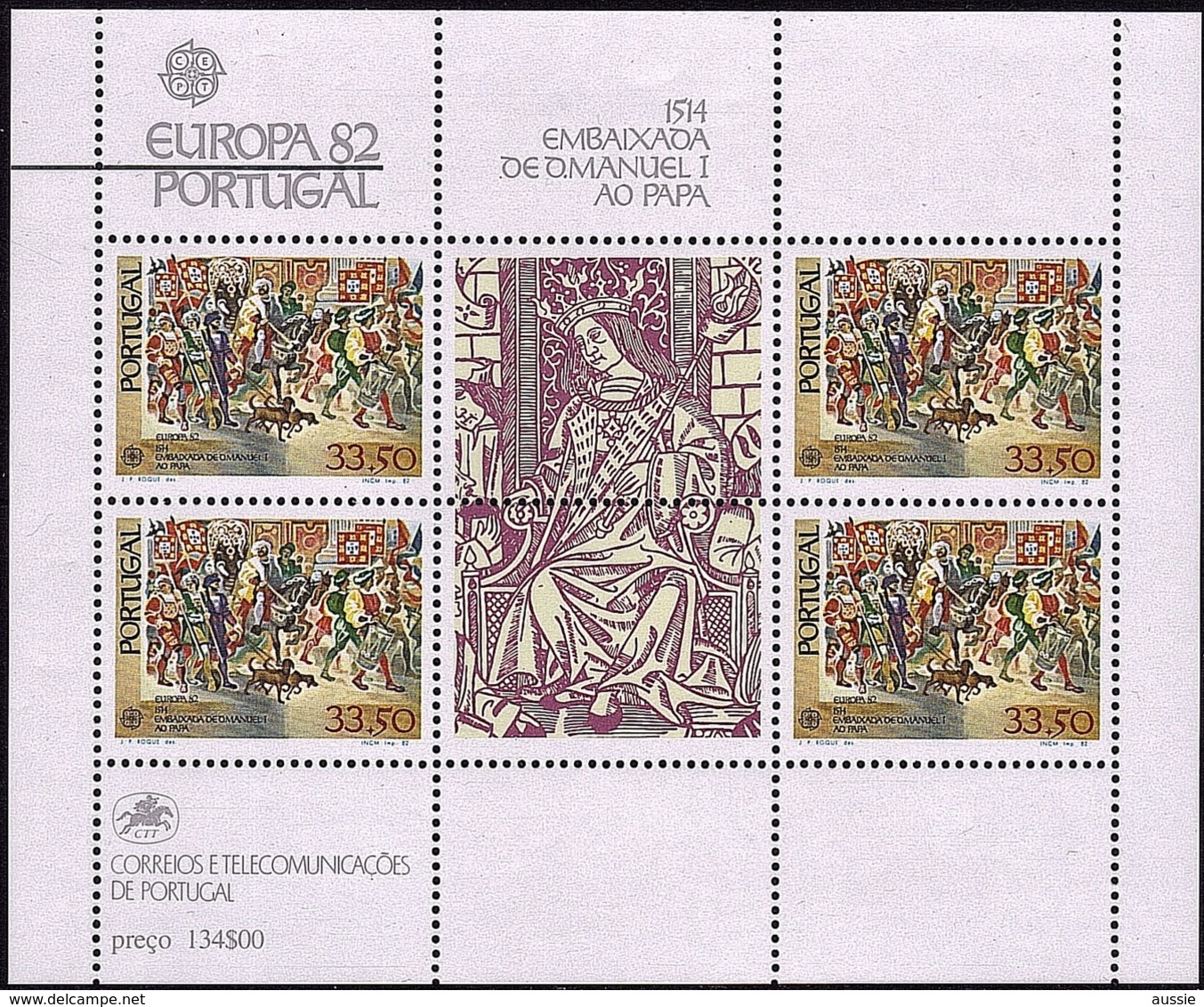 Cept 1982 Portugal Yvertn° Bloc 36 *** MNH Cote 12 Euro - Blocs-feuillets