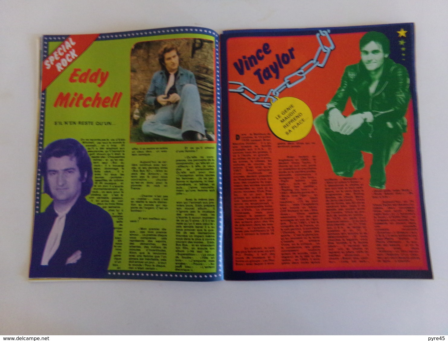 Magazine " Tilt " n° 9, 1974, " Johnny, Elvis, Eddy Mitchell, Dick Rivers, Pierre Billon ..." ( pages désolidarisées )"