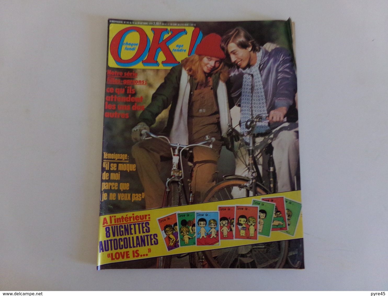 Magazine "Ok Age Tendre" N° 145, 1978 " Sardou, Ryan O'Neal, Miguel Bosé ... " - Musique