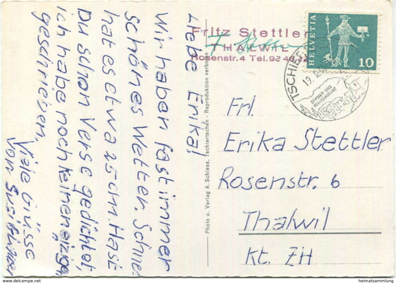 Tschiertschen - Foto-AK Grossformat - Verlag A. Schiess Tschiertschen Gel. 1964 - Tschiertschen