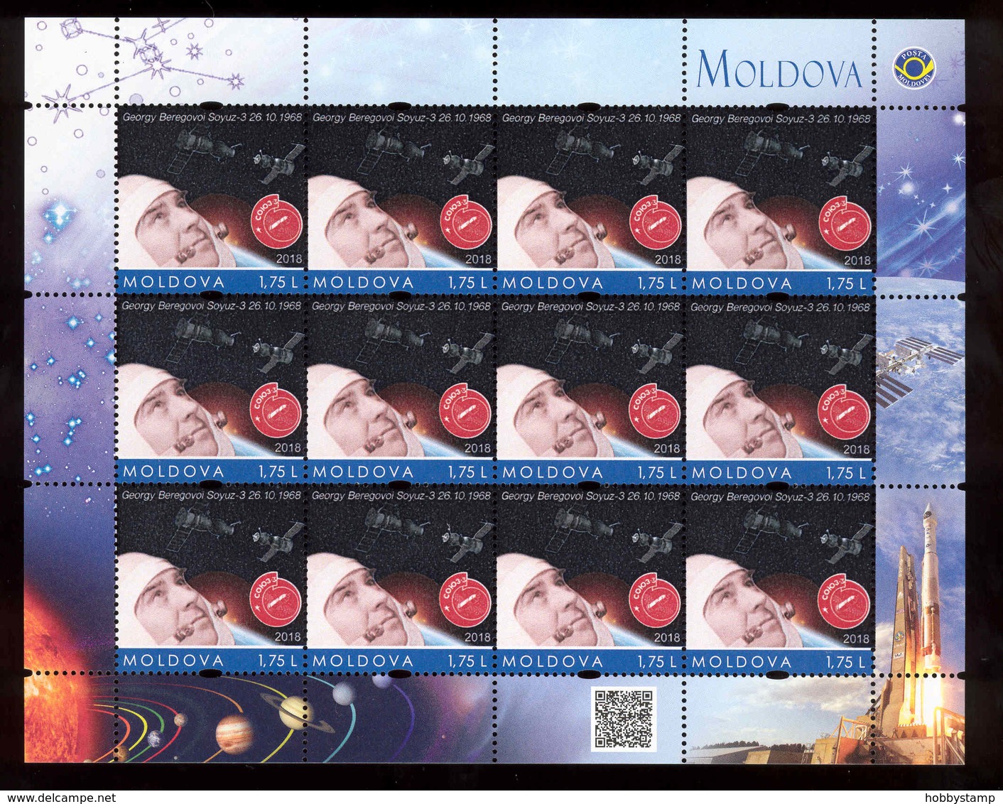 Moldova 2018 Space Soyuz-3 Beregovoi G.T. Sheetlets** MNH  Personalized Stamps - Moldova