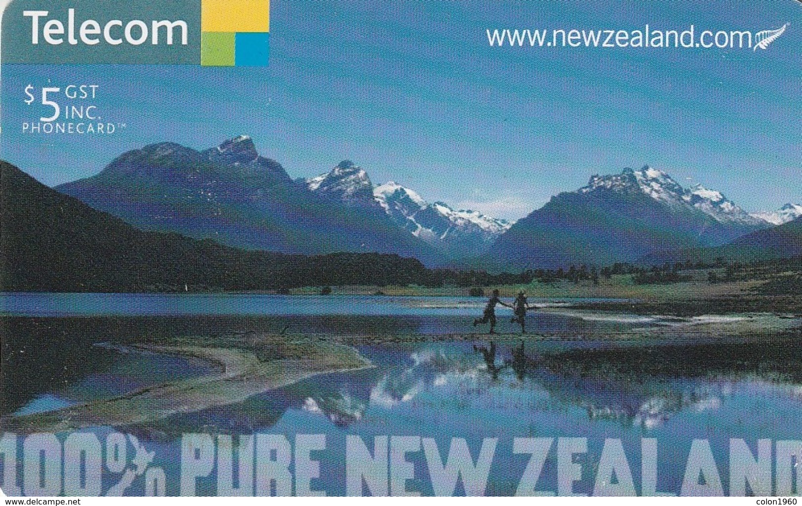 NUEVA ZELANDA. NZ-C-143. Lake Diamond, Southern Alps. 100% PURE NEW ZEALAND, Nº162. (048) - Nueva Zelanda