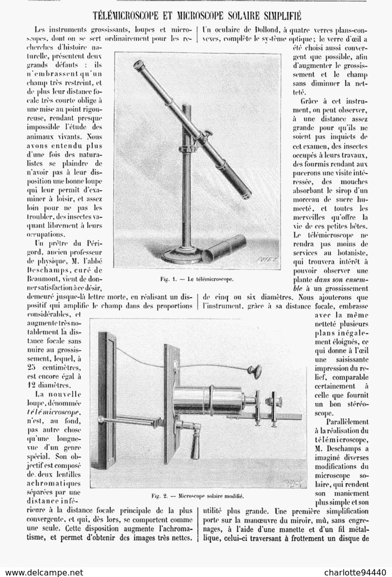 TELEMICROSCOPE Et MICROSCOPE SOLAIRE SIMPLIFIE   1900 - Other & Unclassified