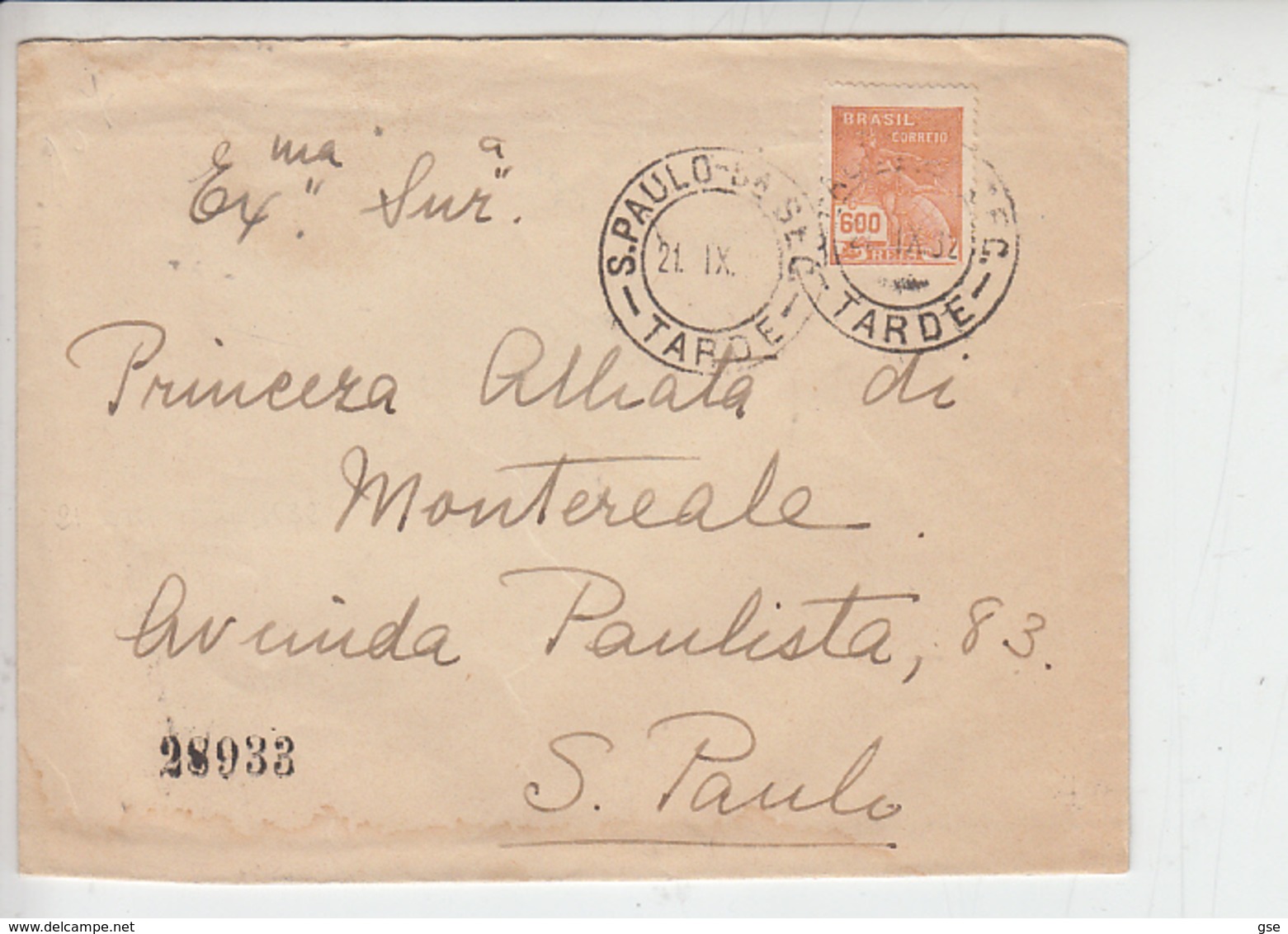 BRASILE  1932 - Raccomandata - - Storia Postale