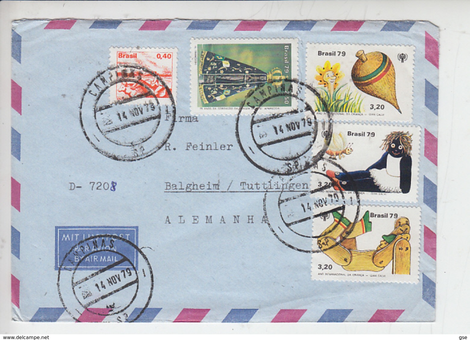 BRASILE  1979 - Yvert 1380-1398/400 To Allemania - Storia Postale