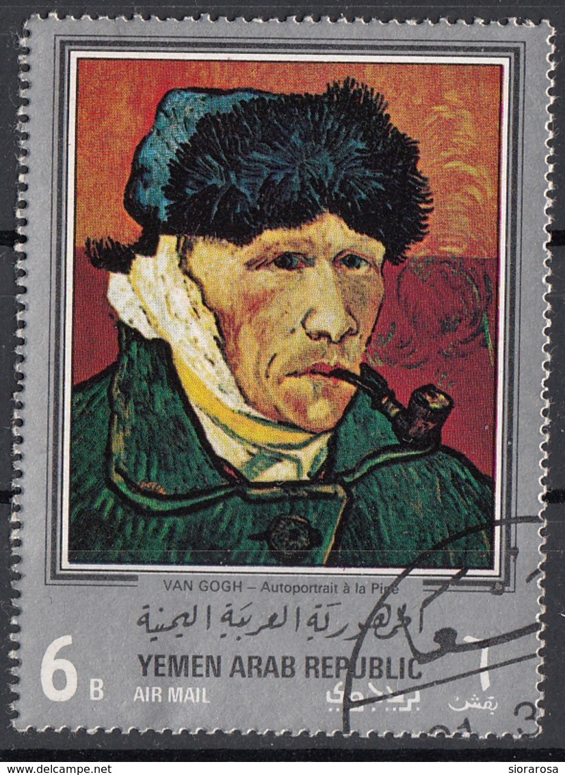 Yemen 1968 YAR Mi. 658 "Autoritratto Orecchio Bendato" Quadro Dipinto Vincent Van Vogh CTO Paintings - Yemen