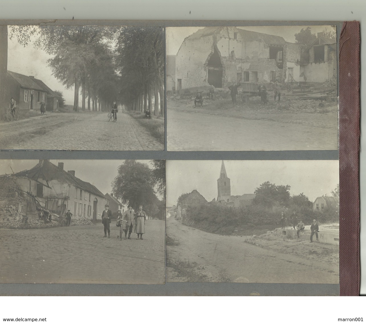 Foto's Op Karton  -Route De Maubeuge- St Ghislain -Houtrage MOLEN ( 2 Scans) - Autres & Non Classés