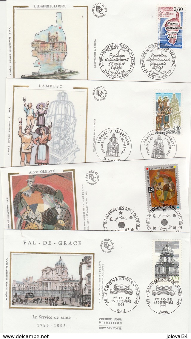 France lot 27 enveloppes différentes FDC sur soie 1993 dont tableaux - 7 scan