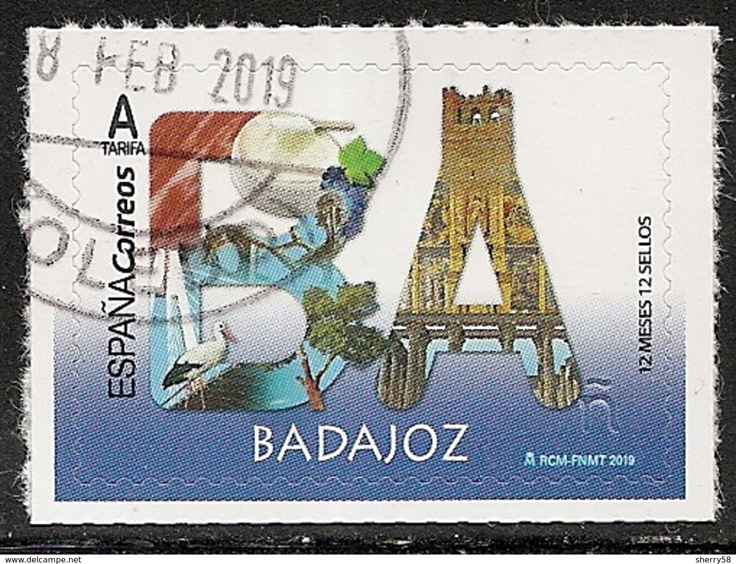 2019-ED. 5273 - 12 Meses, 12 Sellos. BADAJOZ -USADO - - Usados